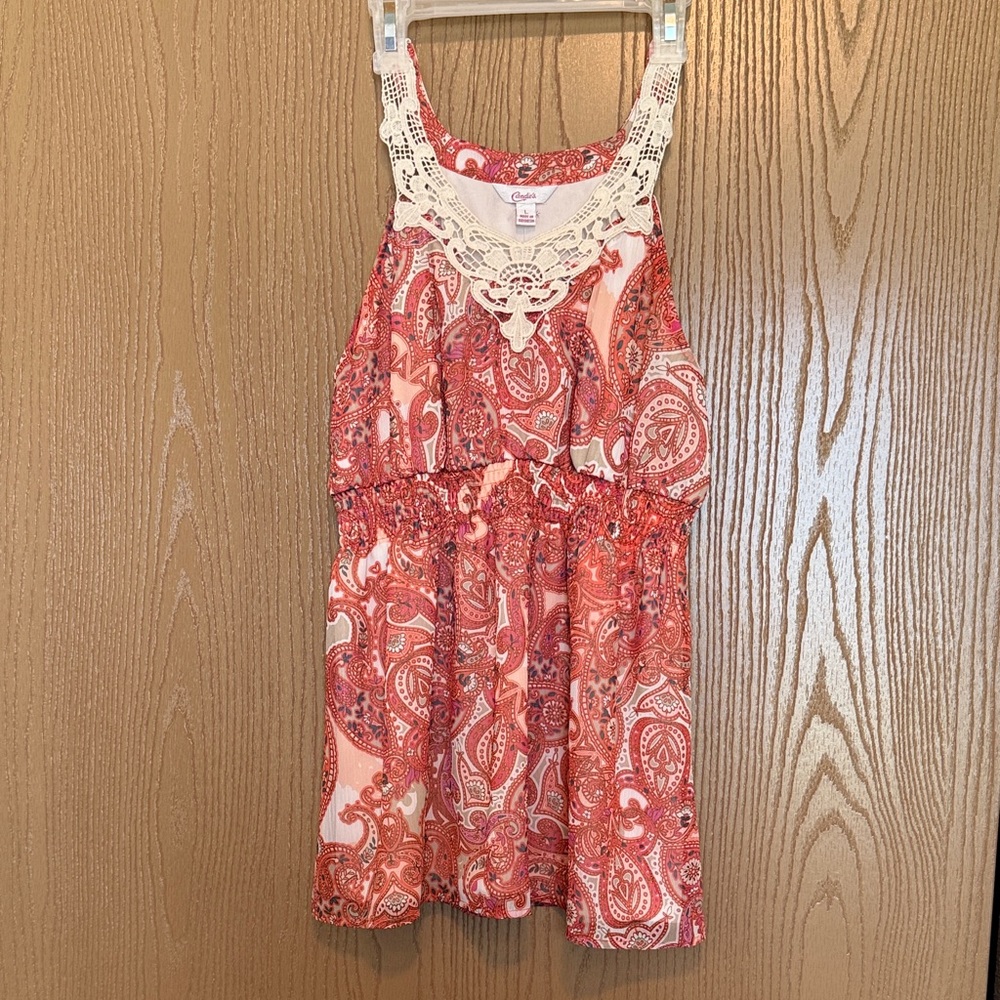 Candies Tank Top- Coral and Cream